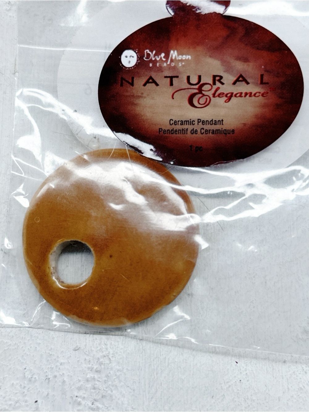 4730u. Brown Ceramic Pendant
